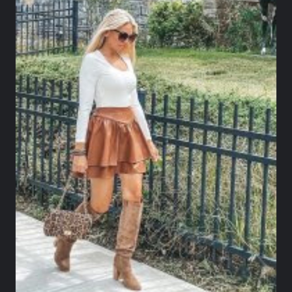 Brown Leather Skirt